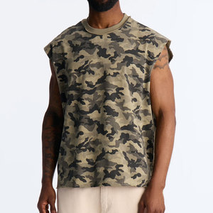 <b>Men's</b> <b>Singlet</b> Breathable Knitted Top V-neck High Street Style 220g From Pakistan <b>for</b> Gym Workout - Product Image 3