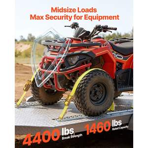 2 sangles à cliquet de 15 pieds, lot de 30, attaches E-Track, résistance à la rupture de 4400 lb, charge nominale de 1460 lb, modèle D0100XU4MUV pour remorques - Product Image 2