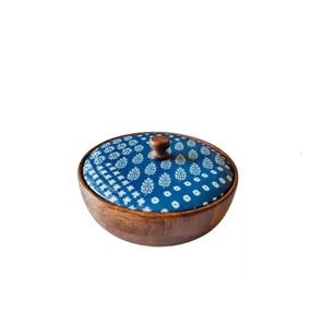 Casserole en bois écologique de 20 cm de diamètre, compatible lave-vaisselle, avec couvercle en bois, design classique, luxe, pour servir les plats chauds - Product Image 1