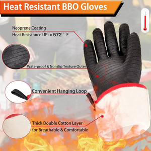 Gants de protection du travail en toile épaisse enduite PVC, à une et deux rangées de perles, longs - Product Image 3