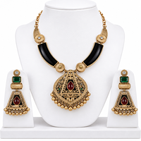 Ensemble de colliers et boucles d'oreilles de mariage et de fiançailles en laiton plaqué or, oxydé argenté, avec zircon serti en forme de cœur, style bohème, pour commande en gros