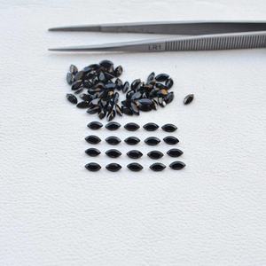 Pierre précieuse Marquise en onyx noir naturel de qualité AAA certifiée 2.5mm x 5mm coupe à facettes meilleur prix pierres en vrac en gros - Product Image 2
