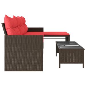 Ensemble de canapés de jardin marron et rouge - Product Image 6