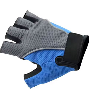 Perfectionists Half Finger Cycling Gloves Black Textile Weaving Non-Slip Hook Loop Closure Polyurethane Coated Racing Gloves - Product Image 5