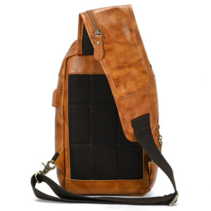 Bolso de Pecho de Cuero para Hombre, Bolso Bandolera Multifuncional, Bolso de Hombro de Piel de Vaca de Primera Capa 2025 - Product Image 4