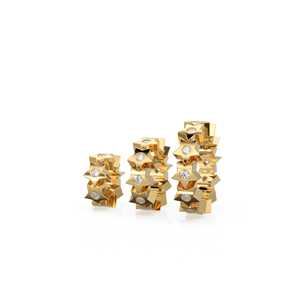 Cuentas Hechas a Mano con Diamantes Reales y Oro Sólido de 18k, Diseño de Rueda Eterna - Product Image 3