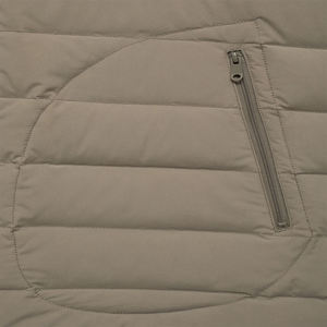 Chaleco Acolchado Grueso de Algodón para Hombre, Color Marrón Claro Personalizado, Tejido Transpirable, Cuello Alto, Talla Grande, Sin Mangas - Product Image 6