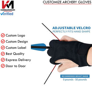 Guantes de tiro con arco ligeros, duraderos, transpirables, de cuero, cómodos para tiro con arco recurvo y compuesto - Product Image 2