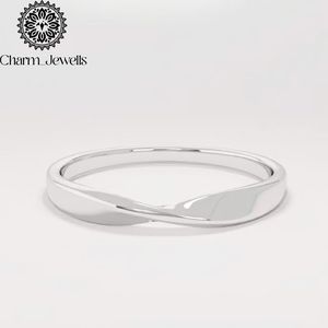 Bague de fiançailles pour femme Charm en argent 925 plaqué or 10K, moissanite taille coussin sertie à griffes, motif torsadé classique, certifiée IGI - Product Image 3