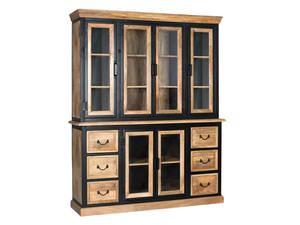 Armoire de rangement moderne de grande taille en métal et bois pour chambre à coucher, et étagère murale en bois et métal - Product Image 6