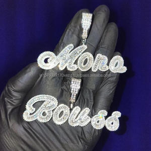 <b>Iced</b> <b>Out</b> " CAROL " Script Pendant Hip Hop <b>Chain</b> Lab Grown Diamond Luxury Fashion Jewelry - Product Image 6