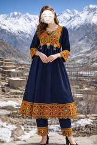 Women's Traditional Handmade Embroidered Afghan Wedding <b>Dresses</b> Customized Packaging High Quality Export Afghani Casual <b>Dresses</b> - Product Image 5
