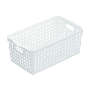 Cesta de almacenamiento ancha blanca Inomata - Product Image 1