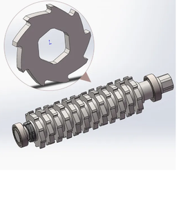 Cuchilla trituradora de acero aleado HSS Radhika, diente de trituradora de doble eje para reciclaje de residuos de HDPE, PVC, caucho, neumáticos y MSW de alta eficiencia - Product Image 3