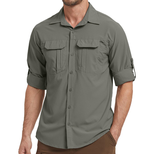 เสื้อเดินป่าคุณภาพสูงจากผู้ผลิต Odm สำหรับผู้ชาย สวมใส่สบาย ระบายอากาศได้ดี แห้งเร็ว เสื้อผู้ชายสำหรับขี่มอเตอร์ไซค์ แข่งรถ ไซส์ผู้ใหญ่ - Product Image 1