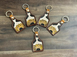 Porte-clés en cuir taillé sculpté à la main Porte-clés en cuir de forme exotique mignon Accessoires en cuir taillé Porte-clés mignons pour unisexe - Product Image 2