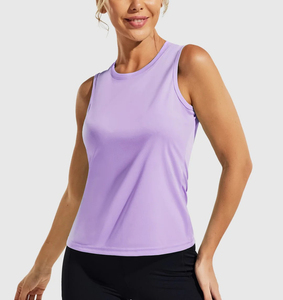 Camiseta sin Mangas de Alta Calidad para Mujer, Cuello Redondo, Color Rosa, Tejido Sólido, Transpirable, Informal, ODM OEM - Product Image 4