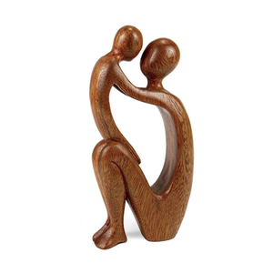 <b>Small</b> Wooden Statue Parent Child Abstract Suar Wood Family Figurine Handmade Sculpture Bali Craft Home Decoration Gift <b>Ornament</b> - Product Image 1