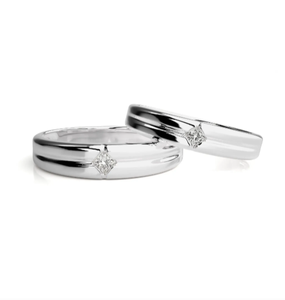 Bindi Jewels <b>925</b> Sterling <b>Silver</b> Square Zircon Christian Romantic Couple <b>Rings</b> - Product Image 1