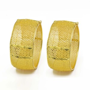 Wholesale Brass 14K18K24K Dye Gold Plated Openable Kada Bangle Fashion Bangle Oro Joyeria Dubai Style Arabic <b>Bridal</b> Kada Jewelry - Product Image 1
