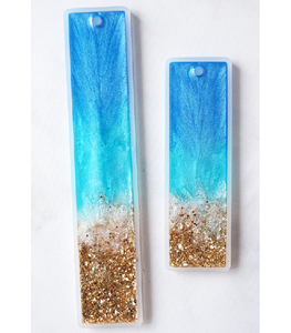 Marcapáginas de Resina Hecho a Mano de Calidad con Purpurina Azul y Transparente, 2 Piezas, Precio Accesible, Marcapáginas de Resina Epoxi - Product Image 3