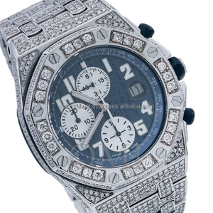 Reloj de diamantes de diseñador de cuarzo natural de alta calidad Iced Out VVS Claridad forma redonda Reloj de acero inoxidable Hip Hop tendencia - Product Image 2