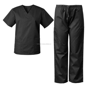OEM Custom Men's Summer Hospital <b>Scrubs</b> Comfortable Spandex Nursing Medical Dental Woven Fabric Silk Screen Printed <b>Scrub</b> <b>Sets</b> - Product Image 1