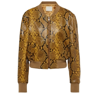 Chaqueta Bomber de Piel de Cabra con Efecto Serpiente Isabel Marant Cerem, Prenda Parisina de Lujo, Chaqueta Bomber de Piel Genuina para Mujer, Invierno - Product Image 3