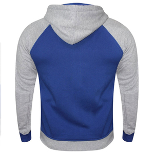 Sweat-shirt à capuche raglan bleu-gris pour homme, broderie crâne et os croisés, fermeture éclair frontale, molleton décontracté, coupe classique, automne - Product Image 5