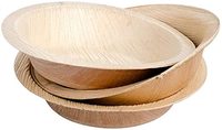 Assiettes jetables écologiques légères en feuilles de palmier, beige naturel, ovales, pour fêtes, mariages, traiteurs, barbecues