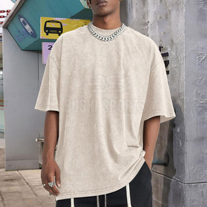 Vente directe d'usine : T-shirts pour hommes effet délavé, légers, grandes tailles, en promotion - Product Image 2