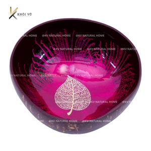 Vaisselle en gros : Nouveaux bols de service naturels en coquille de noix de coco laquée vietnamienne de qualité, personnalisables OEM/ODM - Product Image 1