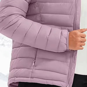 <b>Women's</b> Hooded Puffer Jacket <b>Padded</b> Insulated Lightweight Quilted <b>Winter</b> <b>Coat</b> Cotton Waterproof Breathable Regular Length - Product Image 3