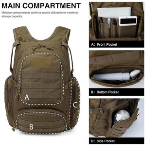 Mochila Táctica con Sistema MOLLE, Capacidad de 36-56L, Material de Nailon, Diseño Unisex con Respaldo Suave, Cierre de Cremallera, Correas de Cincha - Product Image 6