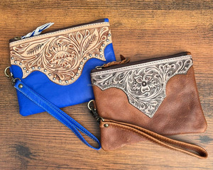 Pochette-bracelet en cuir élégante pour femmes, fabriquée à la main, grande capacité, pochette à fermeture éclair, sac à main enveloppe de créateur en cuir véritable de qualité supérieure - Product Image 4