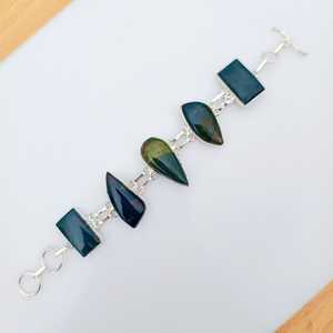 Bloodstone Bracelet 925 Sterling Silver Plated Adjustable Gemstone Jewelry Healing Stone Women Men Gift - Product Image 6