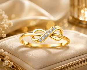Anillo Apilable Minimalista de Promesa y Compromiso Knot Infinity, Chapado en Oro de 18k, Plata de Ley 925 con Circonitas, para Mujer - Product Image 4