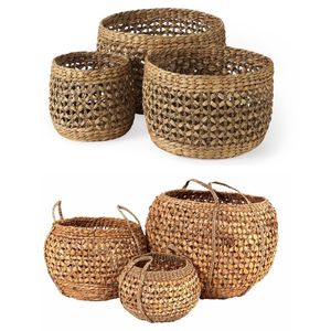 CRUX SERIES <b>Hamper</b> Baskets Seagrass Water Hyacinth Basket Pantry Organizer Layout For Laundry Room - Product Image 3