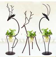 Pot de fleurs en laiton en forme de cerf, jardinière rustique en forme d'animal, panier suspendu décoratif pour la maison, le jardin et la décoration de Noël