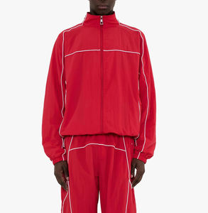 2026 New Streetwear Reflective Edging Highlighted Lines Oversized 100% Nylon Water Resistant Windbreaker Jackets and Pants <b>Sets</b> - Product Image 2