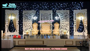 Decoración de escenario de compromiso para ceremonia de boda, escenario de fibra con temática de srylankan, escenario de boda de India del Sur, escenario de recepción de boda - Product Image 3