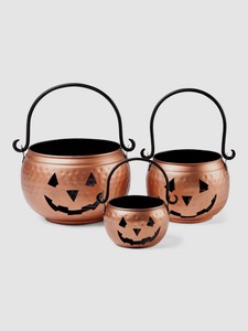 Maceta Metálica Decorativa con Forma de Calabaza de Halloween, con Asa, para Plantas de Interior y Exterior, Jardín, Balcón - Product Image 5