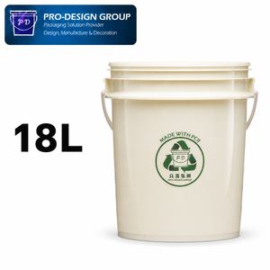 ถังพลาสติกรีไซเคิลขนาด 18 ลิตร พร้อมหูหิ้วและฝาปิด, ถัง PCR สำหรับบรรจุภัณฑ์อุตสาหกรรมที่ยั่งยืน - Product Image 1
