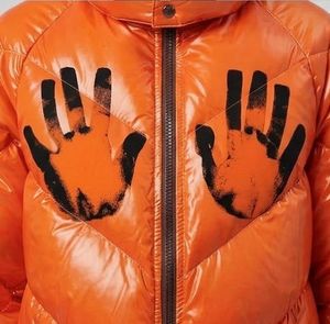 Veste doudoune matelassée coupe courte vintage en tissu épais, coupe-vent, à capuche, à changement de couleur, avec impression d'encre thermochromique personnalisée, style streetwear, pour l'hiver - Product Image 4