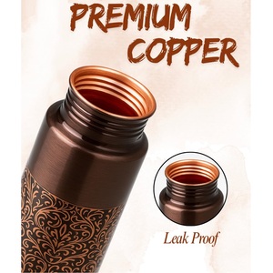 Pure <b>Copper</b> Water <b>Bottle</b> for <b>Drinking</b> Water Leak Proof Eco Friendly Durable <b>Bottle</b> Support Immunity Boost and Better Digestion - Product Image 2