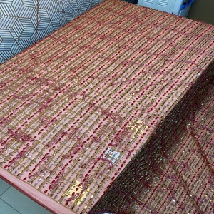 Tela de Tul Francés con Bordado de Diseño de Lujo, Encaje con Pedrería, Ecológica, Hecha a Mano, para Vestidos de Novia, de Alta Calidad, No Tejida - Product Image 1