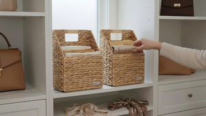 Cestas Colgantes de Mimbre, Juego de 2 Cestas de Pared, Cestas de Jacinto de Agua, Decoración de Pared, Cesta Colgante de Jacinto - Product Image 3