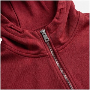 Conjunto Deportivo Rojo con Capucha para Hombre, Manga Larga, Cierre Frontal con Cremallera, Color Sólido, Transpirable, Corte Regular, Ropa Casual de Otoño - Product Image 4