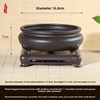 Pot de fleurs de style chinois en résine plastique épaissie à trois pieds, en forme de tambour, pour plantes succulentes et bonsaïs, idéal pour le bureau