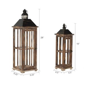 Lanterne décorative artisanale en bois de Sheesham avec insert en verre |   Vente en gros - Product Image 2